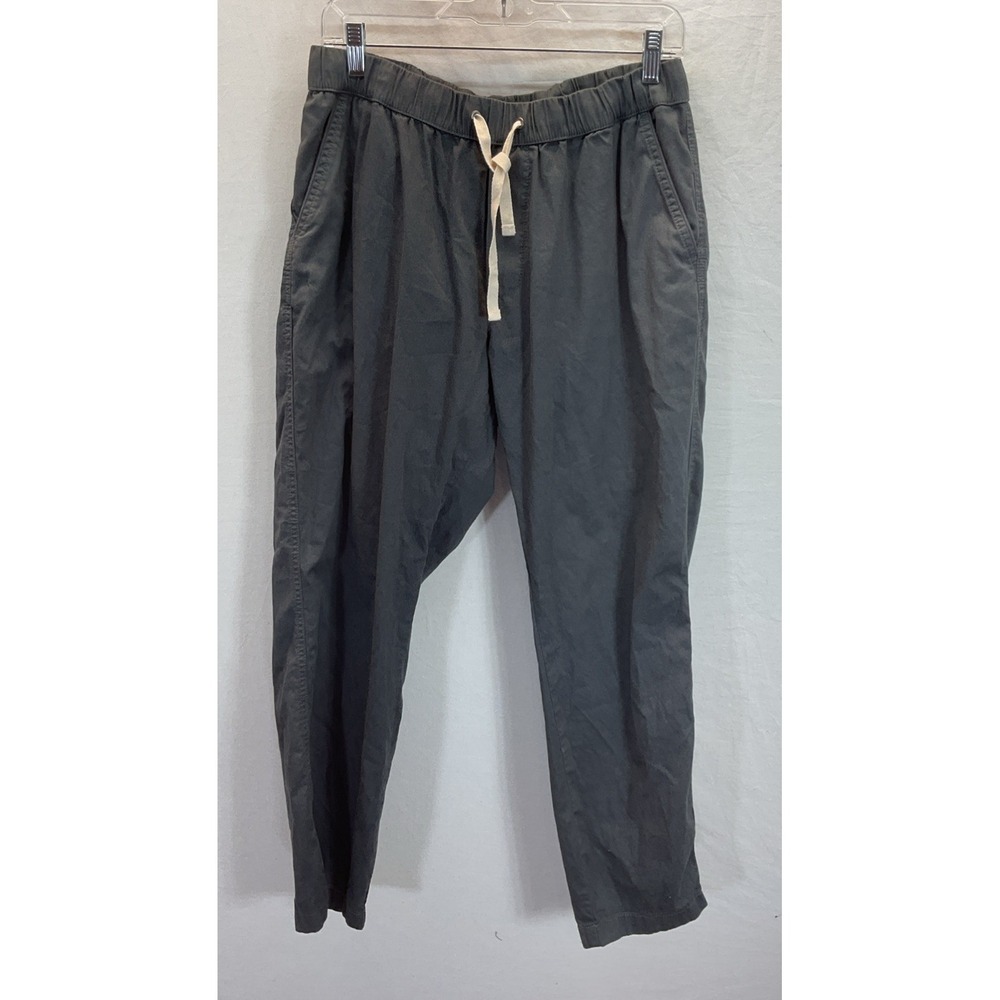 Pact Organic Cotton Drawstring Pants Mens L Gray Elastic Waist Casual Lounge